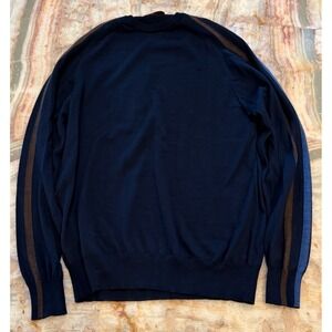 Patrick James Mens Pullover Sweater Blue Knitted Long Sleeve Crew Neck Size 54